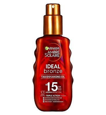 Garnier Ambre Solaire Ideal Bronze Sun Cream Oil Spray SPF 15 150ml