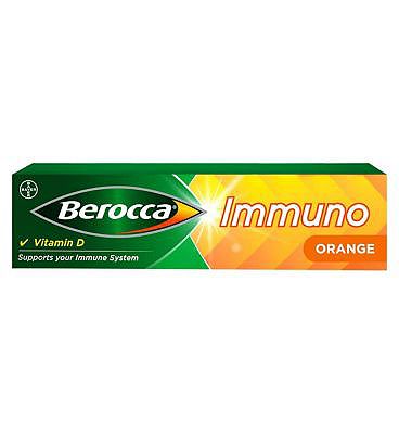 Berocca Immuno Effervescent Tablets Orange Flavour 15s