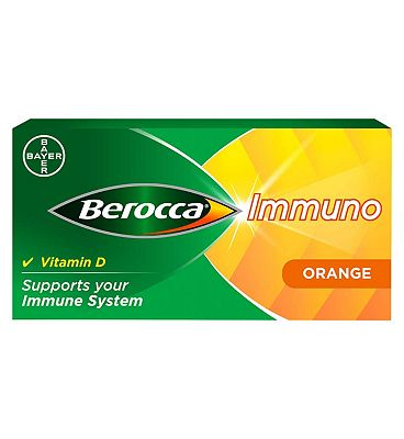 Berocca Immuno Effervescent Tablets Orange Flavour 30s