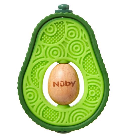 Nuby Avocado Silicone Wooden Teether