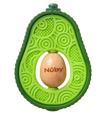 Click to view product details and reviews for Nuby Avocado Silicone Wooden Teether.