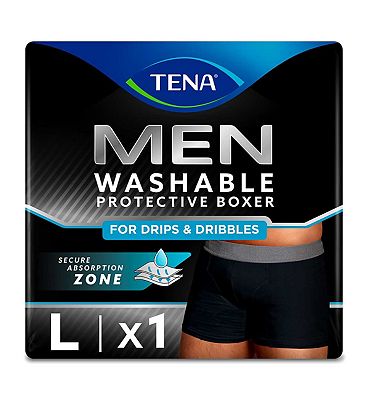 TENA Men Washable Boxer Black Large