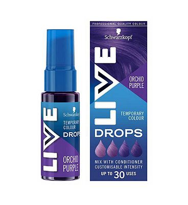 Schwarzkopf LIVE Colour Drops Semi-permanent Purple Hair Dye Orchid Purple 30ml