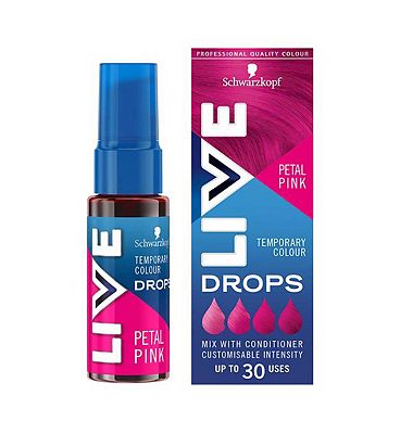 Schwarzkopf LIVE Colour Drops Semi-permanent Pink Hair Dye Petal Pink 30ml