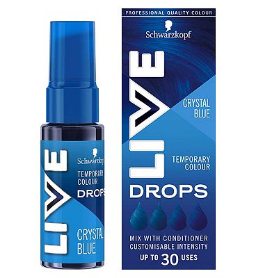 Schwarzkopf LIVE Colour Drops Semi-permanent Blue Hair Dye Crystal Blue 30ml