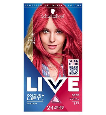 Schwarzkopf LIVE Colour + Lift Permanent Pink Hair Dye Deep Coral L77