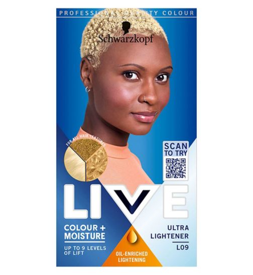 Schwarzkopf LIVE Colour + Moisture Bleach Permanent Blonde Hair Dye Ultra Lightener L09