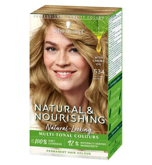 Schwarzkopf Natural & Nourishing Vegan Permanent Blonde Hair Dye Light Beige Blonde 534