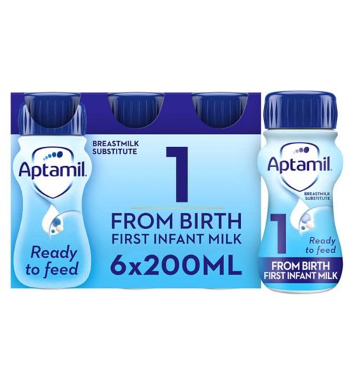 Aptamil 1 First Infant Milk Formula Multipack from Birth 6 x 200ml
