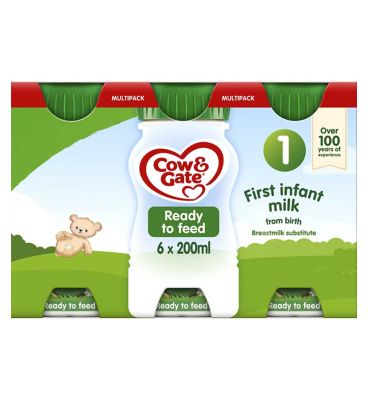 Cow & Gate 1 First Baby Milk Formula Multipack From Birth 4x200ml