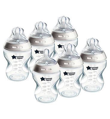 Tommee Tippee Natural Start Anti-Colic Baby Bottle, Slow Flow Breast-Like Teat, Anti-Colic Valve, Self-Sterilising, Pack of 6