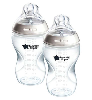 Tommee Tippee Closer to Nature Baby Bottles, 340ml, Pack of 2, Clear