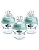 Tommee Tippee Advanced Anti-Colic Baby Bottle, Slow Flow Breast-Like Teat, Vented Anti-Colic Wand, Self-Sterilising, Pack of 3