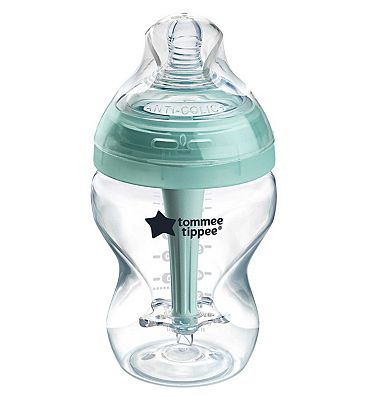 Tommee Tippee Advanced Anti-Colic Baby Bottle, 260ml, Slow-Flow Breast-Like Teat, Triple-Vented Anti