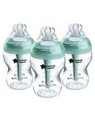 Tommee Tippee Closer to Nature Baby Bottles, Slow-Flow Breast-Like Teat  with Anti-Colic Valve, 260ml, Pack of 3, Mixed Colours - Boots