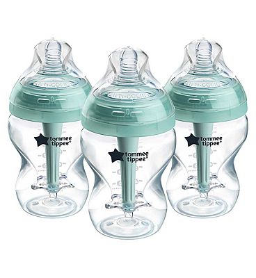 Tommee Tippee Advanced Anti-Colic Baby Bottle, 260ml, Slow-Flow Breast-Like  Teat, Triple-Vented Anti-Colic Wand, Pack of 3 - Boots