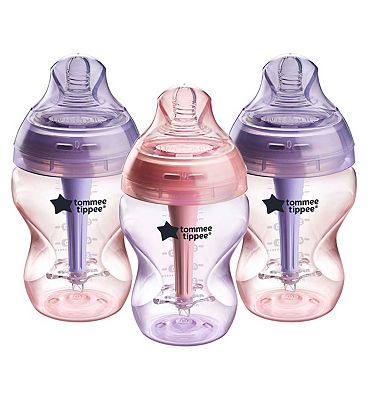 Tommee Tippee Advanced Anti-Colic Baby Bottle, 260ml, Breast-Like