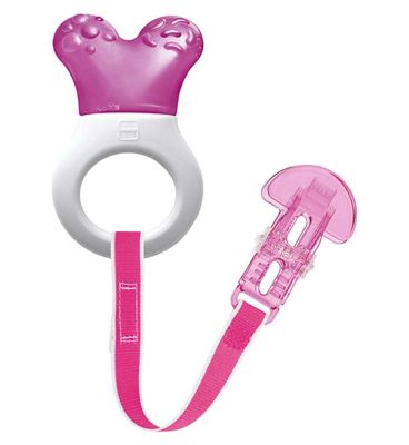 MAM Mini Cooler Clip Teether Pink Boots