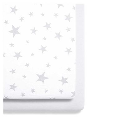 Snuz Twin Pack Fitted Crib Sheets - Star