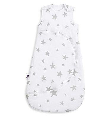 SnuzPouch 1.0 Tog Baby Sleeping Bag - Grey Star, 0-6 Months