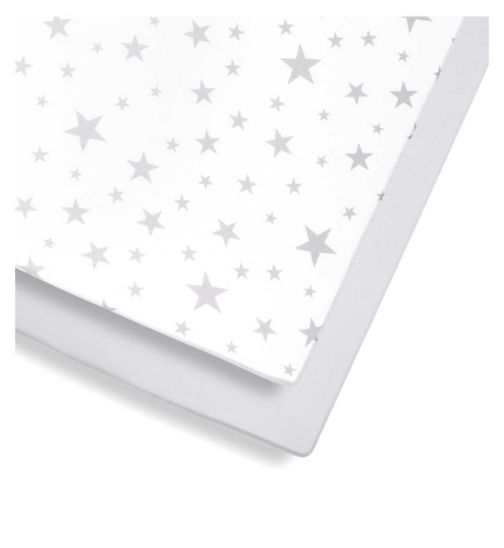 Snuz Twin Pack Fitted Cot Bed Sheets - Star