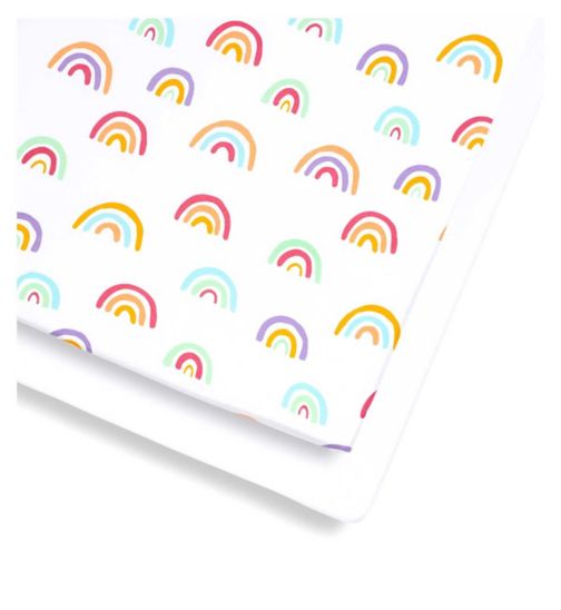 Snuz Twin Pack Fitted Cot Bed Sheets - Rainbow