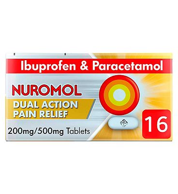 Nuromol Dual Action Pain Relief Ibuprofen & Paracetamol Tablets 200mg/500mg 16s