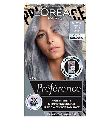 L'Oreal Paris Preference Vivids Permanent Hair Dye, Intense Luminous Colour, Silver Grey 10.11