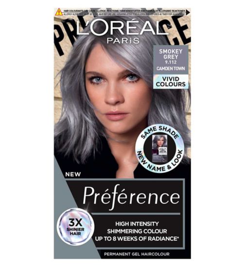L'Oreal Paris Preference Vivids Permanent Hair Dye, Intense Luminous Colour, Smokey Grey 9.11