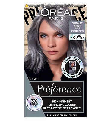 L'Oreal Paris Preference Vivids Permanent Hair Dye, Intense Luminous Colour, Smokey Grey 9.11