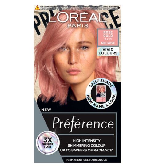 L'Oreal Paris Preference Vivids Permanent Hair Dye, Intense Luminous Colour, Rose Gold 9.213
