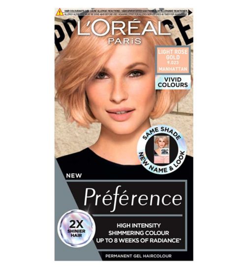 L'Oreal Paris Preference Vivids Permanent Hair Dye, Intense Luminous Colour, Light Rose Gold 9.23