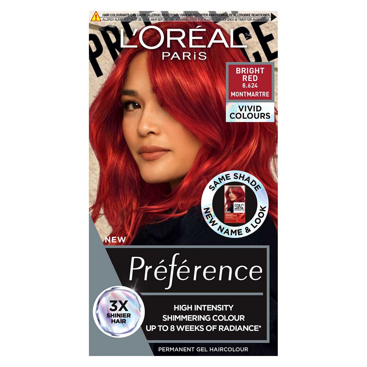 Loreal L'oreal Paris Preference Vivids Permanent Hair Dye, Intense Luminous Colour, Bright 8.624 Red