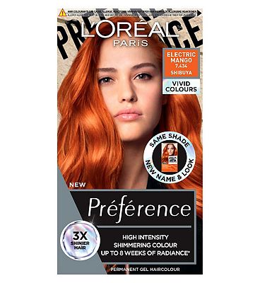 L'Oreal Paris Preference Vivids Permanent Hair Dye, Intense Luminous Colour, Electric Mango 7.46