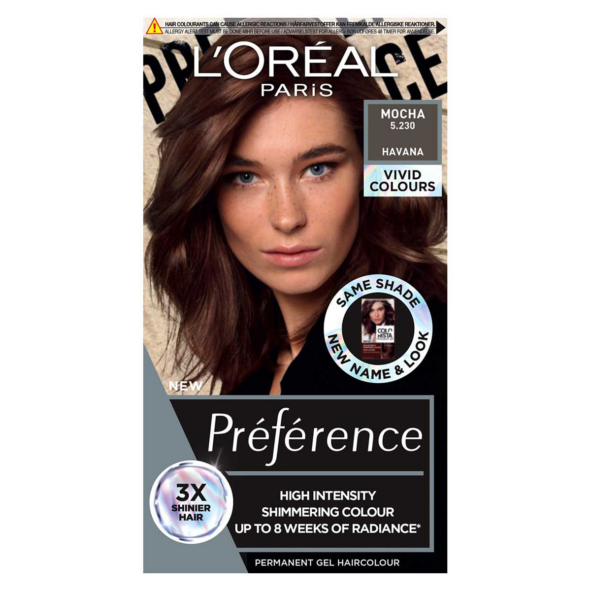 Loreal L'oreal Paris Preference Vivids Permanent Hair Dye, Intense Luminous Colour, Mocha 5.23 Cream/Black