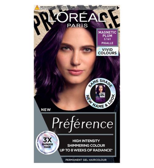 L'Oreal Paris Preference Vivids Permanent Hair Dye, Intense Luminous Colour, Magnetic Plum 3.16