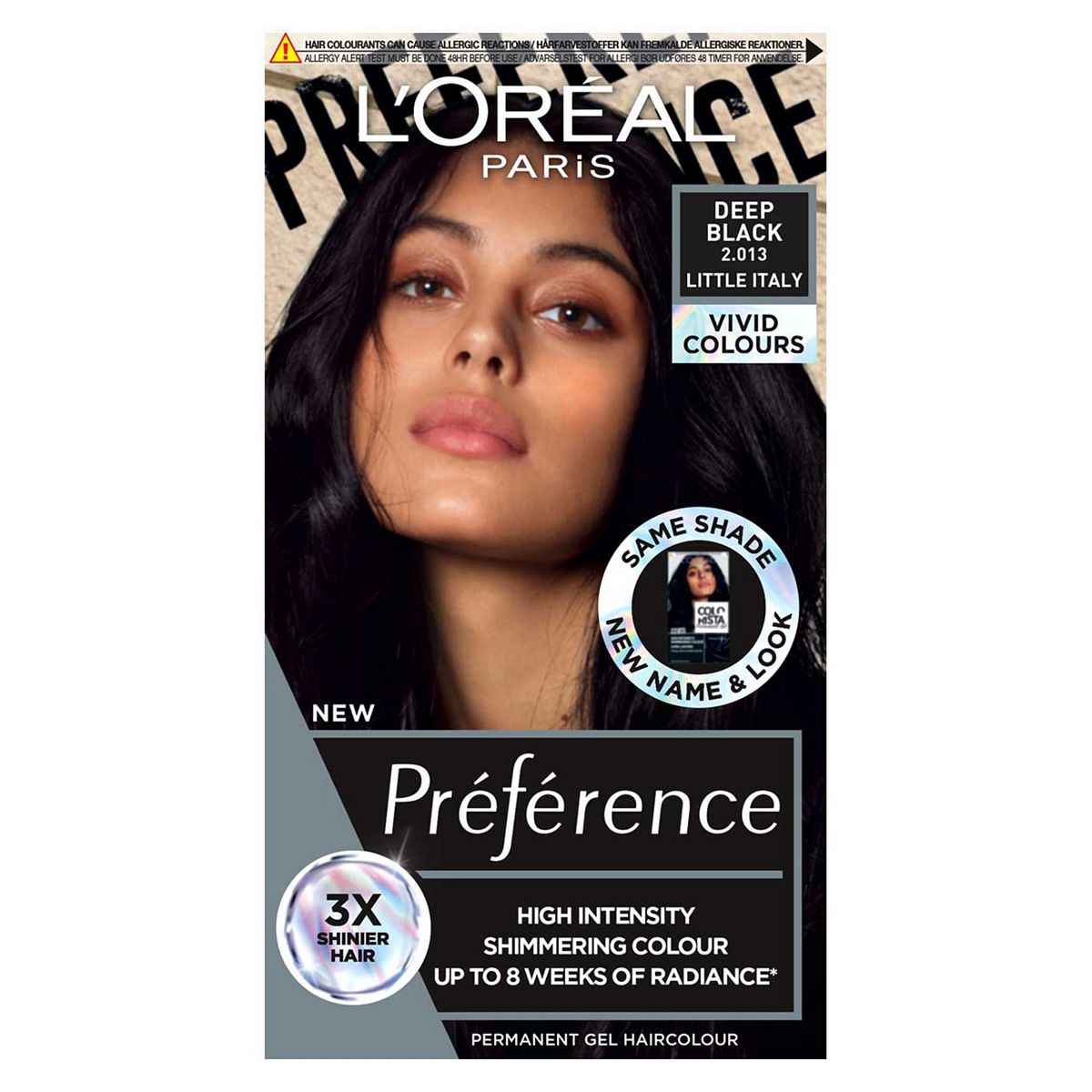 Loreal L'oreal Paris Preference Vivids Permanent Hair Dye, Intense Luminous Colour, Deep 2.01 Black