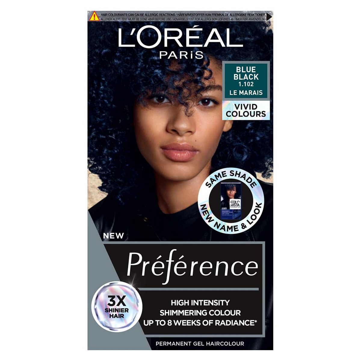 Loreal L'oreal Paris Preference Vivids Permanent Hair Dye, Intense Luminous Colour, 1.102 Blue/Black