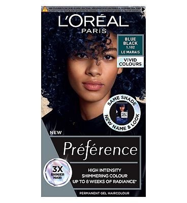 L’Oreal Paris Preference Vivids Permanent Hair Dye, Intense Luminous Colour, Blue Black 1.102