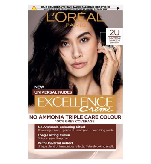 L'Oreal Paris Excellence Universal Nudes Universal Darkest Brown 2U with Complexion Flattering Reflects