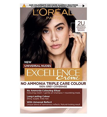 LOral Paris Excellence Crme Universal Nudes Ammonia Free Permanent Hair Dye, 2U Universal Darkest Br