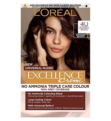LOral Paris Excellence Crme Universal Nudes Ammonia Free Permanent Hair Dye, 4U Universal Brown