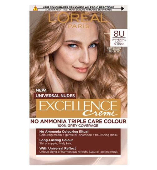 L'Oreal Paris Excellence Universal Nudes Universal Light Blonde 8U with Complexion Flattering Reflects