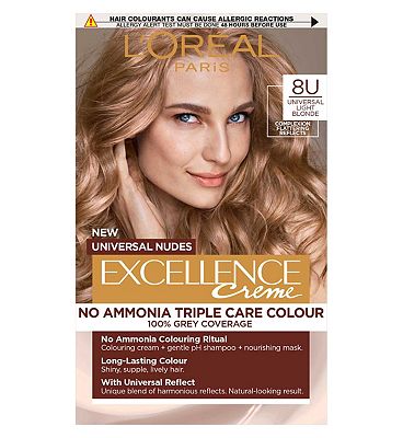 LOral Paris Excellence Crme Universal Nudes Ammonia Free Permanent Hair Dye, 8U Universal Light Blon