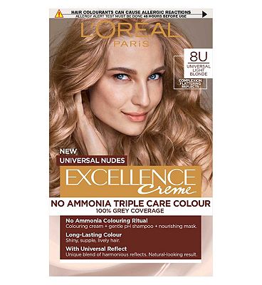 LOral Paris Excellence Crme Universal Nudes Ammonia Free Permanent Hair Dye, 8U Universal Light Blonde