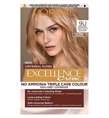 LOral Paris Excellence Crme Universal Nudes Ammonia Free Permanent Hair Dye, 9U Universal Very Light