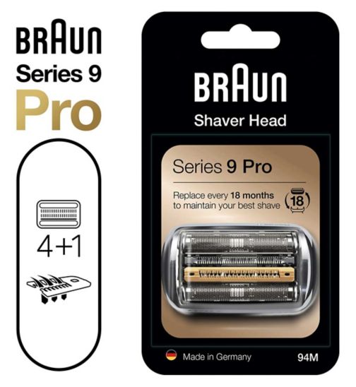 Braun Electric Shaver Head Replacement Part 94M, Silver