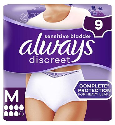 Always Discreet Boutique Incontinence Pants Women, Medium, UK Dress Size  10-16, Beige, Absorbency 6, 18 Underwear / Knickers, Heavy Bladder Leak  Protection / Maternity Postpartum, Odour Neutraliser : : Health  & Personal Care