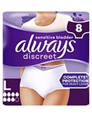 Always Discreet Boutique, Incontinence & Postpartum Underwear For Women, Low -Rise, Size Large, Black, Maximum Absorbency, Disposable, 20 Count Black Low  Rise Large (20 Count)