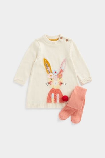 Rabbit Knitted Dress and Tights Set